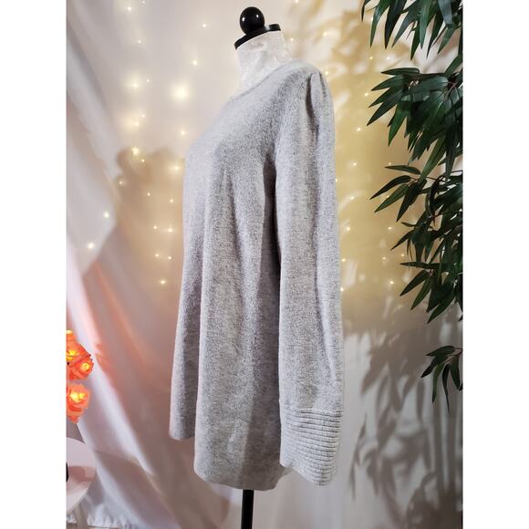 Ann Taylor Wool Alpaca Knit Gray Tunic Sweater Womens Size XL Bell Sleeve Ribbed - Picture 2 of 8
